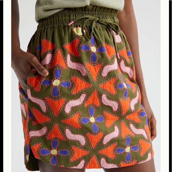 NWT Anthropology Maeve Embroidered Mini Skirt - Picture 2 of 7